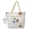 Bolso Cruzado de Hombro Nuevo de Moda y Versátil Gran Capacidad Bolso Tote para Estudiantes Tutorías Viajes de Trabajo Textura de Color Sólido Bolso de Mano