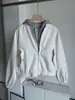 Nueva Chaqueta de Retazos con Capucha Estilo Coreano Falsa de Dos Piezas Otoño/Invierno 2026 Chaqueta de Béisbol Holgada Casual con Estampado de Letras para Mujer