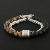 Pulsera de Cuentas de Transferencia para Hombre con Cuentas Moderna Personalidad para Hombre Pulsera Moderna de Alta Gama para Hombre Obsidiana Cuerda de Mano para Hombre Joyería