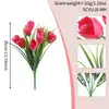 Enfeites de Decoração de Casamento Tulipa para Casa Sala de Estar Mesa de Jantar Flor de Plástico de Haste Única Pequeno Buquê Flor de Seda para o Festival Qingming