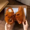 Nuevas Lindas Zapatillas de Algodón de Pareja de Dibujos Animados de Marmota Invierno Suela Gruesa Felpa Cálidas Cómodas Zapatillas Portátiles