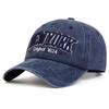 Gorra de béisbol vintage lavada con parte superior suave y revestida, estilo estéreo, bordada, estilo antiguo, descolorida, para hombre.