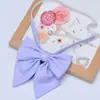 Uniforme de Licenciatura Foto de Graduación Corbata de Moño Femenina JK Estilo Japonés Estilo Preppy Uniforme de Marinero Uniforme Escolar Borgoña Moño Raíz de Pluma Cuello de Flor