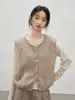 Nuevo Chaleco de Punto de Cachemira para Primavera y Otoño, Chaleco de Punto sin Mangas de Cuello Redondo Holgado para Mujer, Chaleco de Punto de Color Sólido, Ropa de Abrigo