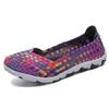 Talla grande Nueva Llegada Slip-on Zapatos Tejidos Hechos a Mano Calados Ligeros Zapatos de Mujer Zapatos Planos Zapatos Casuales Moda Zapatos de Mujer Escamosos