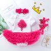 Traje de falda ha de algodón para niñas de verano 2024 0-2 años niñas pequeñas falda de malla fabricantes de ropa infantil en representación de