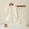 Conjunto de Bebé Otoño Nuevo Ropa de Algodón Puro para Niños Conjunto de Dos Piezas Ropa de Otoño Todo Algodón Ropa de Casa Pijamas Ajustados Capa Base Clase A