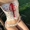Coleção] Novo Maiô Floral Doce Estudante de Uma Peça Emagrecimento Look Quente Resort de Águas Termais Moda Estilo Pure Lust