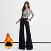 Jeans de Mujer de Color Café Transfronterizos Maillard de Cintura Alta Elásticos con Más Terciopelo Estilo Caliente Otoño/Invierno 2026 Versátiles Cálidos de Campana