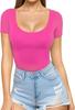 Camiseta Sexy de Manga Larga con Escote Bajo Ajustada a la Figura con Lazo en la Cintura para Mujer Estilo Europeo y Americano Amazon 2024