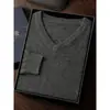 Suéter de Cachemira con Cuello en V y Mangas Largas para Otoño e Invierno Suéter para Hombre Color Sólido Cuello Corazón Camisa Base Informal para Hombre Suéter de Punto Interior