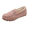 Zapatos Gruesos Peludos con Forro de Lana 2025 para Mujer, Mocasines Cálidos y Cómodos de Suela Suave para Otoño e Invierno, Zapatos de Algodón con Suelas Gruesas