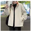 Chaqueta de cuadros falsa de dos piezas con retazos para hombre, abrigo de primavera y otoño estilo americano con cuello de solapa, top casual reversible, moderno