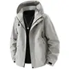 Nova jaqueta com capuz estilo americano para trabalho masculino de outono, preta versátil moderna funcional casual outerwear