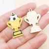 30 Estilos Mixtos de Trofeo de Fútbol de la Copa del Mundo con Goteo de Aceite, Estadio, Camiseta, Colgantes de Aleación, Pendientes DIY, Pulsera, Accesorios de Joyería
