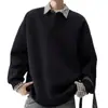 Sudadera Popular de Dos Piezas Falsas de Talla Grande Europea Transfronteriza para Hombres y Mujeres Camisa Polo Empalmada a Cuadros Cuello de Solapa Manga Larga Venta al por Mayor de Fábrica