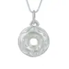 Colgante de Plata Pura 999 Donut 3D Cuerda Trenzada Hecha a Mano Pulsera de Cuentas Collar Accesorios de Plata Venta al Por Mayor