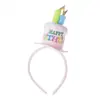Nueva Diadema de Carnaval Fina Europea y Americana Diadema Feliz Cumpleaños Diadema con Forma de Vela de Pastel de Cumpleaños