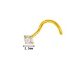 Joyas para Piercing de Nariz de Titanio G23 Barra S F136 Titanio Incrustado Zircón Clavo de Nariz Moda Versátil Popular Europeo y Americano Joyería de Comercio Exterior