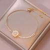 Collar de girasol para mujer, estilo japonés-coreano, recién llegado, con incrustaciones de diamantes, anillo giratorio para clavícula, joyería de cadena.