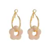 Pendientes de Borla Floral Color Macaron de Plataforma de Comercio Exterior, Pendientes Versátiles de Lujo Ligero Chapados en Oro de 18 Quilates con un Toque de Nicho de Alta Gama