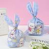 Nueva linda bolsa de regalo con orejas largas de conejo, bolsa de regalo con forma de turrón, copo de nieve, galleta, cuerda, 50 unidades