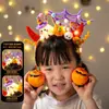 Linterna de calabaza de Halloween, adorno decorativo brillante, accesorio para decoraciones de Halloween, palo retorcido, materiales para manualidades DIY para niños, regalo