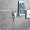 Gancho de enchufe sin perforaciones, artefacto multifuncional para almacenamiento de cables, gancho de pared para cocina, baño, soporte
