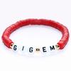 Amazon Moda Transfronteriza Pulsera de Letras de Cerámica Suave Apilada Pulsera de la Amistad con Letras Multicolor Pulsera