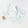 Conjunto de Ropa Interior para Bebé, Algodón Puro, Pijama de Verano Dividido para Bebé, Ropa de Casa para Niños, Ligero y Transpirable