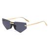 3286 Liquidación Gafas de Sol Metálicas Sin Marco Ojo de Gato Poligonal Gafas de Sol Deportivas Protección UV Amazon Hombres y Mujeres
