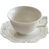 Venta al por mayor exportación comercio exterior palacio retro luz de lujo repujado cerámica tazón para pastelería taza de café plato