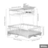 Estante para agua de cocina transfronterizo, estante para guardar platos, escurridor para encimera doméstica, estante para platos, estante escurridor, estante de almacenamiento de cocina de doble capa