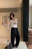Metwo Pantalones de Secado Rápido para Mujer Verano Nuevo Adelgazantes Cordón Cintura Suelta Pierna Ancha Sencillos Diarios Casuales Rectos 08387
