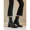 Botas Elasticas Ajustadas de Tacón Grueso Retro para Mujer 2025 Nuevas Botines de Tacón Alto Cuadrados Botas Martin