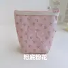 Bolsa de cosméticos de boutique de alta calidad con bordado de lazo floral pequeño de algodón bolsa de almacenamiento de viaje fábrica de sobres rojos para labios venta al por mayor