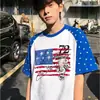 Camiseta de manga corta raglán con bloques de color para mujer, estilo urbano americano, nuevo modelo 2026, sensación de nicho de alta gama, top holgado y versátil