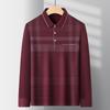 Camiseta de Otoño de Manga Larga para Papá para Hombre Bolsillo Real para Hombres de Mediana Edad y Mayores Apalancamiento Polo para Hombre