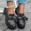 Sapatos femininos casuais de tamanho grande, novos, com bolinhas, em estoque 2026, laço, transfronteiriço, primavera, atacado
