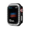 Para Carcasa de Apple Watch Fila Única Diamante Hueco iwatch7 Generación 8 Generación Carcasa Protectora PC Carcasa Protectora de Diamante Hueco