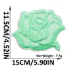 Patch de Bordado de Flor Rosa com Glitter Novo Estilo Patch Floral com Adesivo Termocolante para Decoração de Jaquetas, Sapatos e Malas