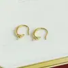 Accesorios de Perlas DIY Nuevos Ajustes para Pendientes Anillo en C de Media Luna Minimalista de Cobre Chapado en Oro Exquisitos Modernos Versátiles