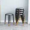 Banqueta para sala de estar em casa Banco para sala de estar Banco de maquiagem de celebridade da internet Banco baixo criativo Pequeno banco baixo empilhável Simples Pequeno banco redondo de luxo leve