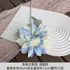 Dalia de estilo simple con centro de seda, tocado de flor artificial de tela de seda para manualidades, material para pasador, arreglo de pared de flores para bodas, accesorio para fotografía