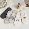 Calcetines Invisibles de Gato Lindos para Mujer, Calcetines Finos de Corte Bajo para Primavera y Verano, Antideslizantes de Silicona, Calcetines Invisibles de Dibujos Animados Lindos