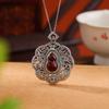 Yilu prata S925 prata esterlina sangue âmbar Hetian jade vintage angustiado nuvem auspiciosa Ruyi cabaça pingente sachê pingente