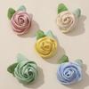 Estilo Japonés Frescas y Elegantes Rosas Rizadas de Tela DIY Hecho a Mano Pinza para el Cabello Simple Cordón para el Cabello Accesorios para Ropa