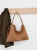 Bolsa Carteiro Hobo Nova Tecida com Corda e Couro Nobuck Transfronteiriça, Bolsa de Axila Retro Preguiçosa, Bolsa de Ombro Transversal Versátil para Mulheres