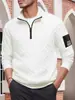 Comercio Exterior Transfronterizo Chaqueta de Forro Polar para Hombre Amazon Media Cremallera Cuello Alto Cálido Jersey a Cuadros Chaqueta Sudadera con Cremallera