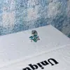 Colección de Pendientes de Circonita Verde Brillante, Pendientes de Circonita Incrustados con Diamantes, Pendientes de Aro de Venta Caliente Transfronteriza, Accesorios para Orejas de Mujer
